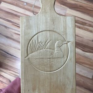Decorative Wooden Cutting Board with Loon Motif